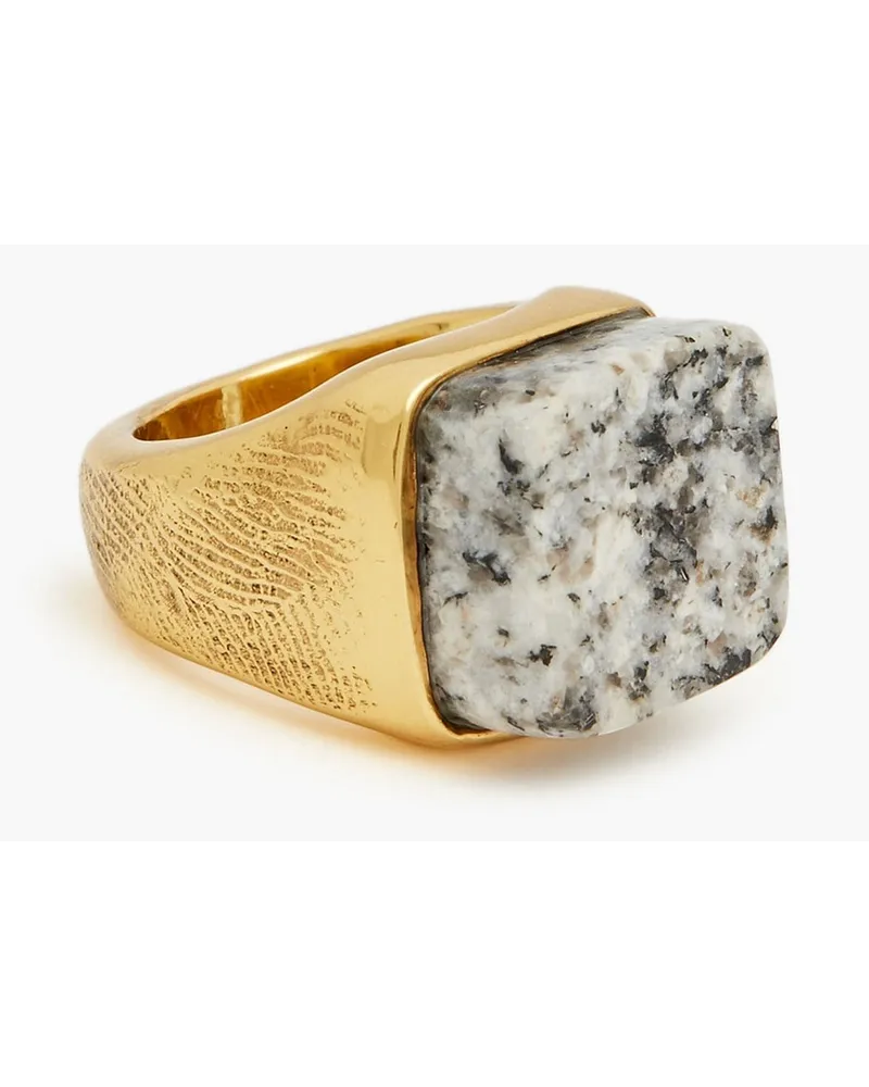 Cornelia Webb 24 KT. vergoldeter Ring mit Granit Metallic