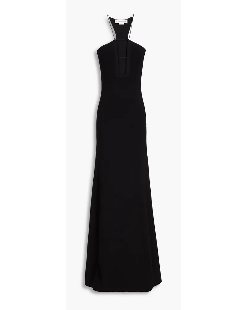 Victoria Beckham Robe aus Stretch-Strick mit Cut-outs Schwarz