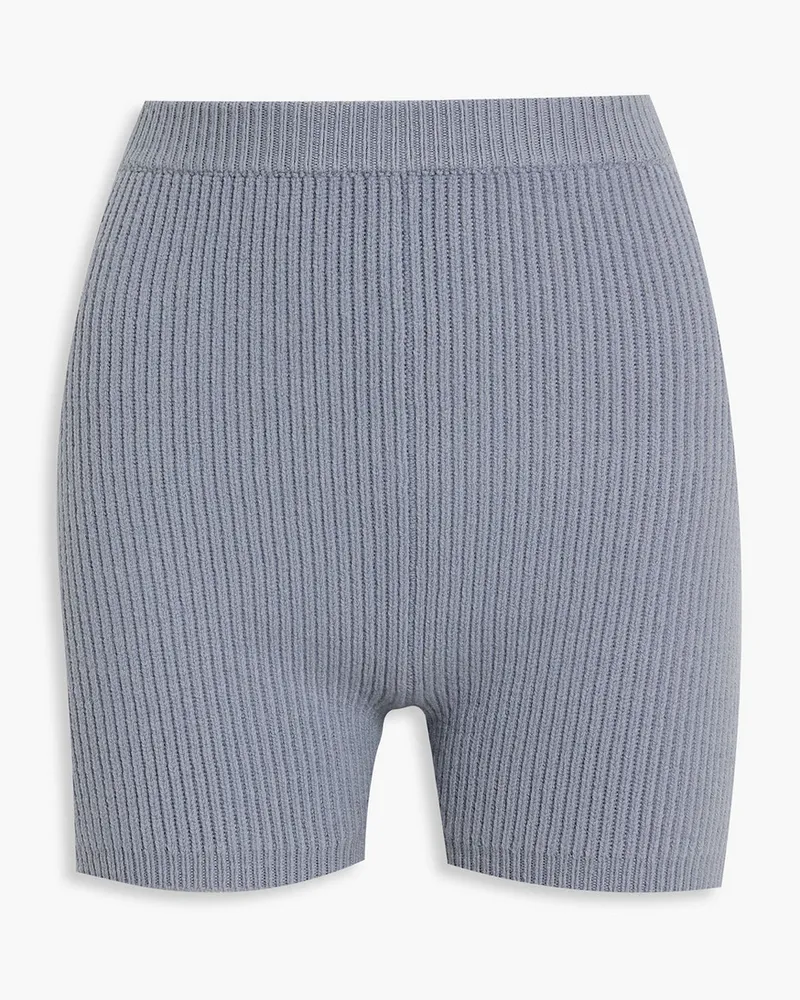 Alexander Wang Shorts aus einer gerippten Wollmischung Blau