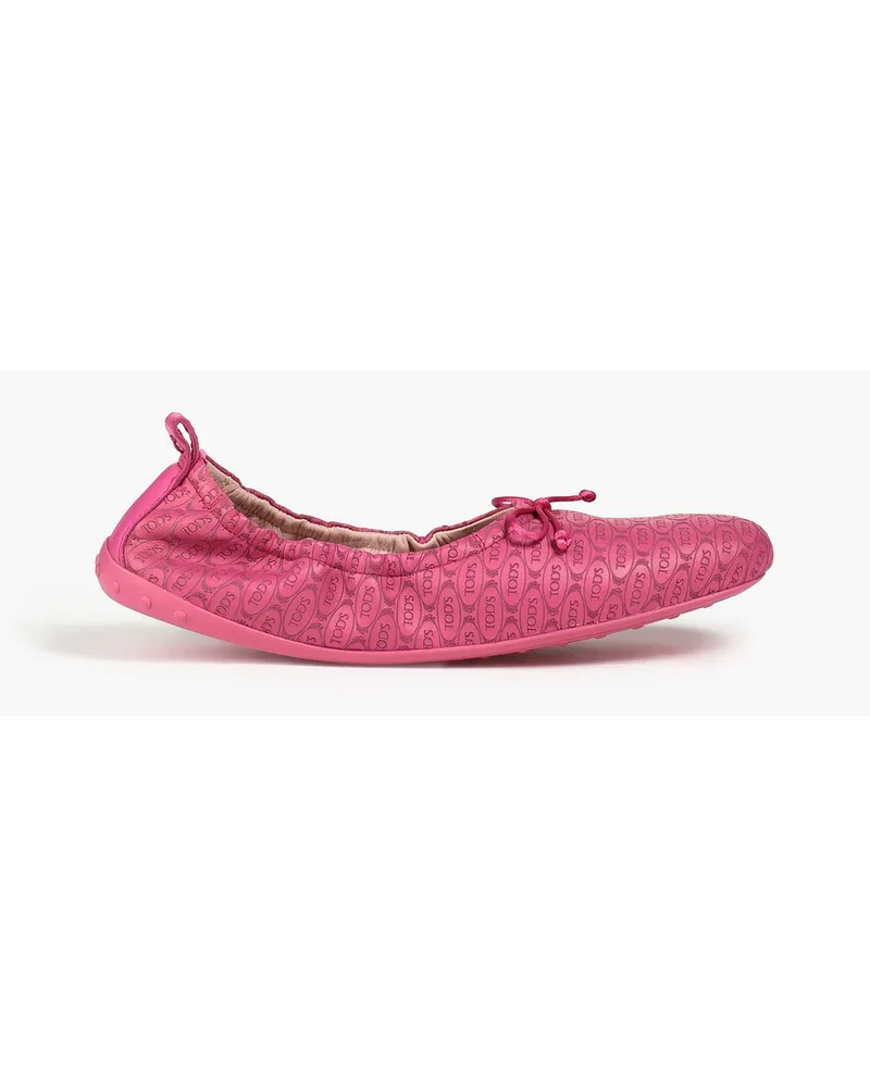 TOD'S Ballerinas aus geprägtem Leder Pink