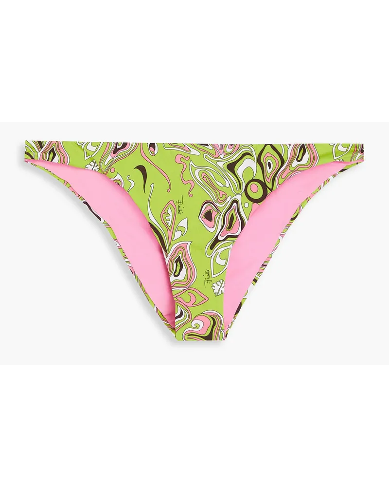 Emilio Pucci Tief sitzendes Bikini-Höschen mit Print Grün