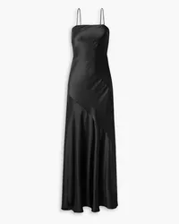 LoveShackFancy Oaklynn Maxikleid aus gehämmerter Seide Schwarz