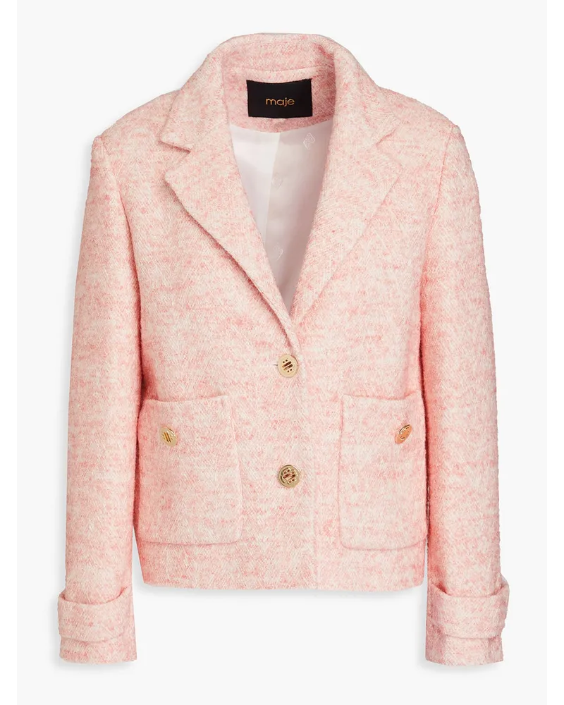 Maje Jacke aus meliertem Tweed Pink