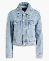 Claudie Pierlot Jeansjacke mit Stickereien Blau