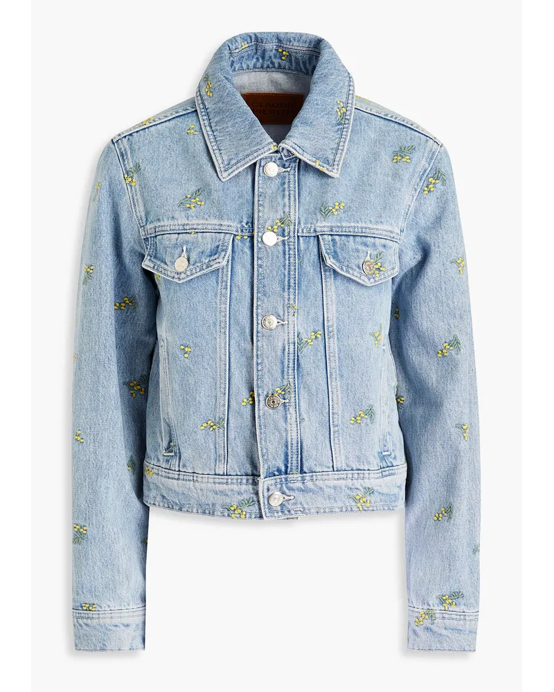 Claudie Pierlot Jeansjacke mit Stickereien Blau