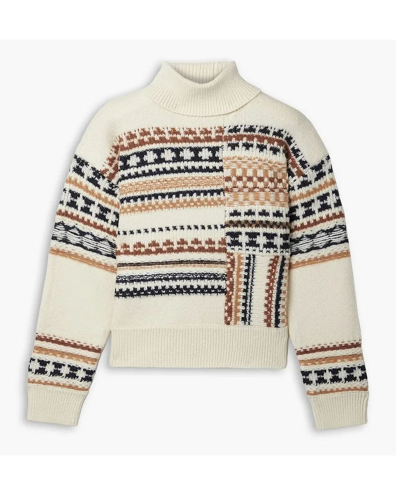 A.L.C. Tate Fair Isle Rollkragenpullover aus Jacquard aus einer Wollmischung Weiß