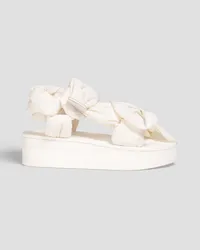 RED Valentino Plateausandalen aus Faille mit Schleife Weiß