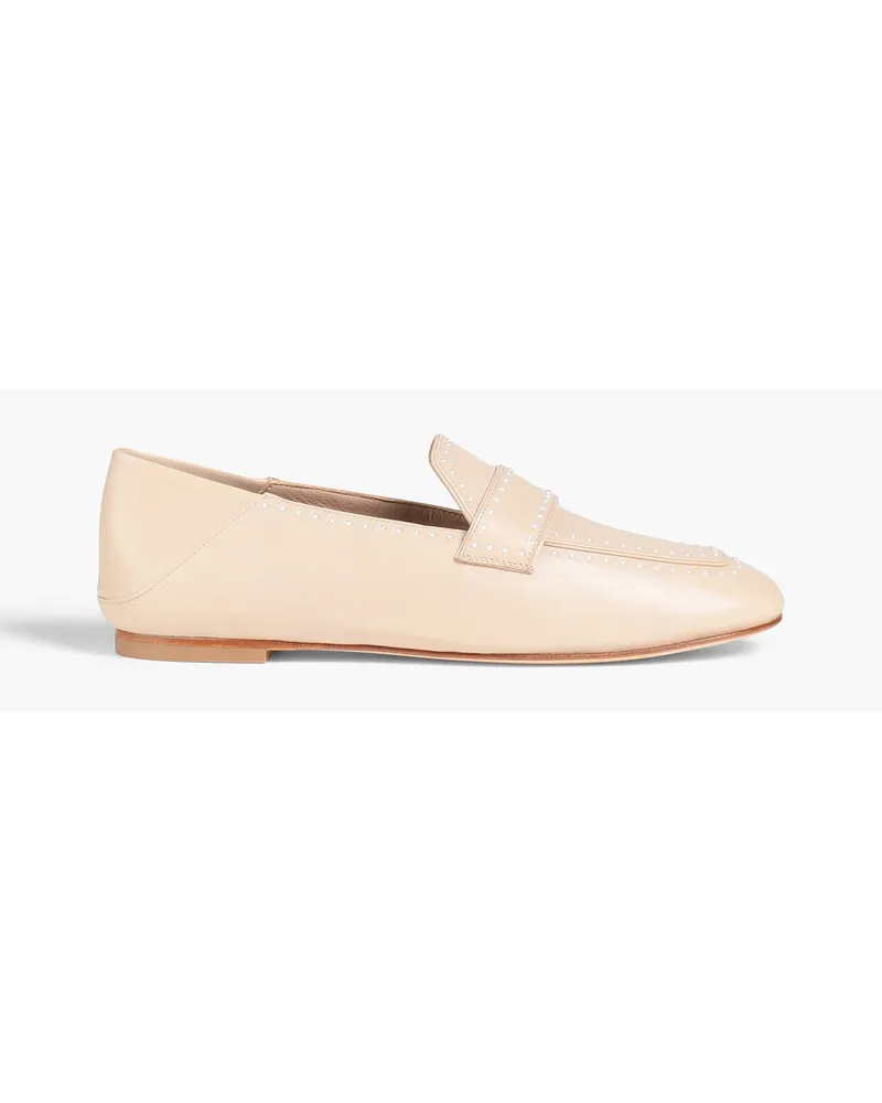 Stuart Weitzman Wylie Loafers aus Leder mit einklappbarer Fersenpartie und Verzierung Neutral