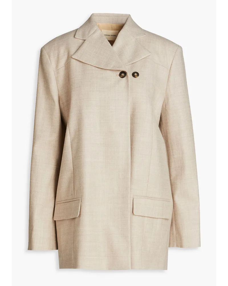 Loulou Studio Blazer aus Twill aus einer Wollmischung Neutral