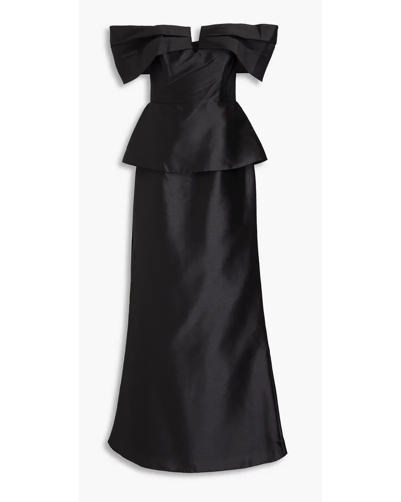 Zac Posen Schulterfreie Robe aus Duchesse-Satin Schwarz