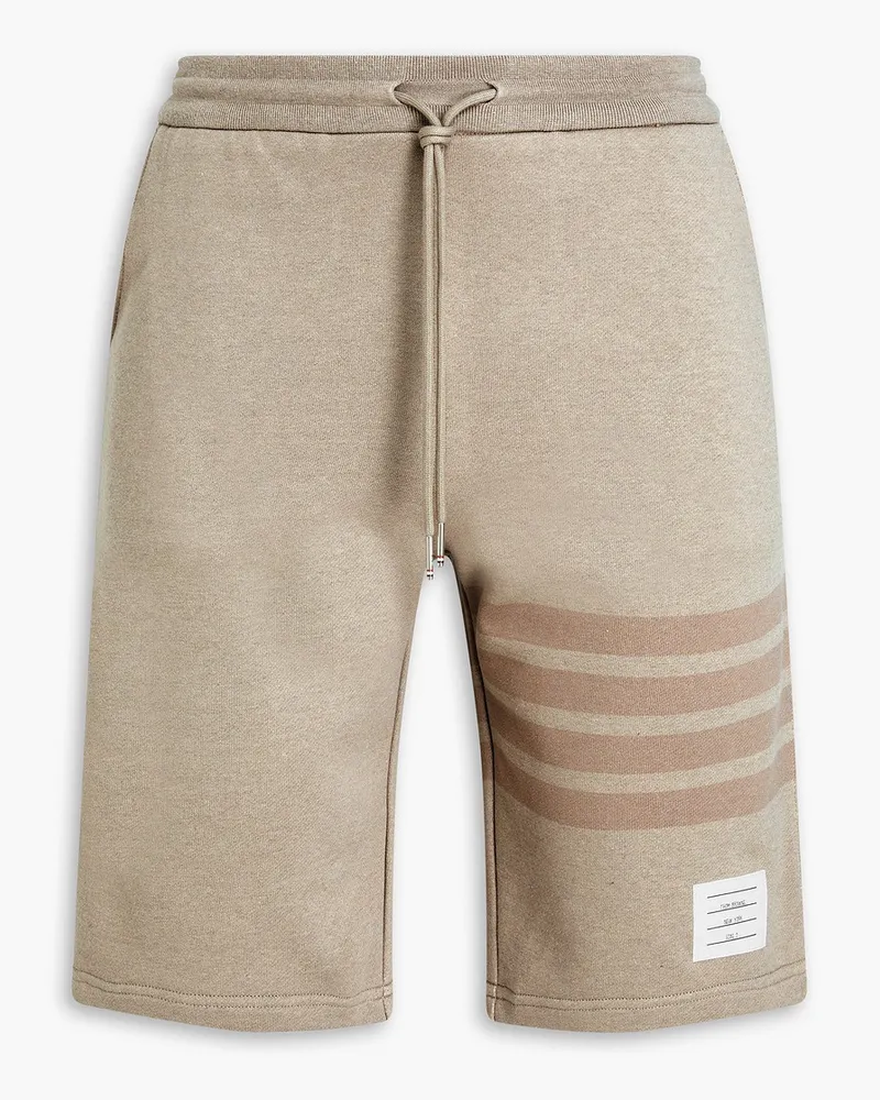 Thom Browne Gestreifte Shorts aus Baumwollfrottee Neutral