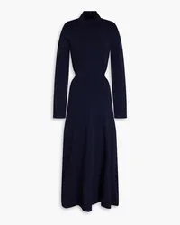 Aje. Anika Midikleid aus Stretch-Strick mit Cut-outs Blau