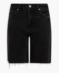 Paige Sammy Jeansshorts mit Fransen Schwarz