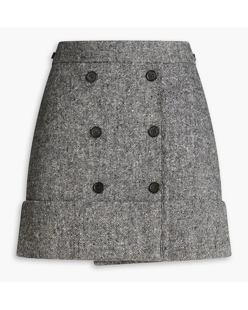 Thom Browne Mini-Wickelrock aus Tweed aus einer Merinowoll-Mohairmischung Grau