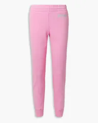 Moschino Track Pants aus Baumwollfrottee mit Print Pink