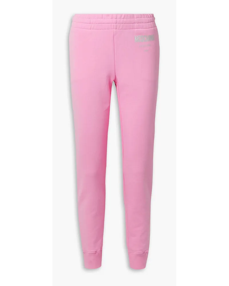 Moschino Track Pants Aus Baumwollfrottee Mit Print Pink