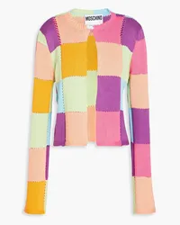 Moschino Cardigan aus Baumwolle inPatchwork-Optik Orange