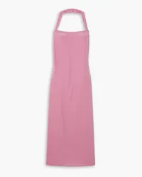 Reformation Alli Neckholder-Midikleid aus Seiden-Charmeuse Pink