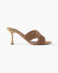 Aquazzura Rope 75 Mules aus Raffiabast Neutral