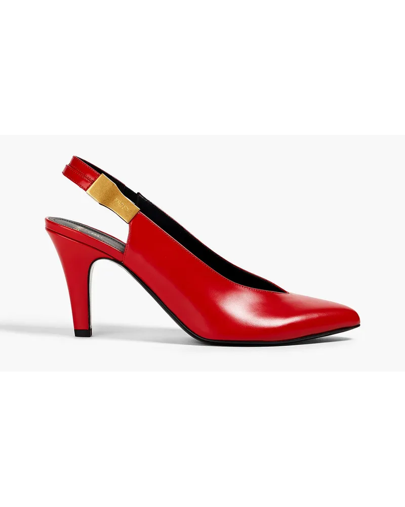 Balmain Slingback-Pumps aus Leder Rot