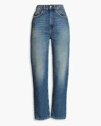 IRO Hoch sitzende Jeans mit geradem Bein und Nieten Blau