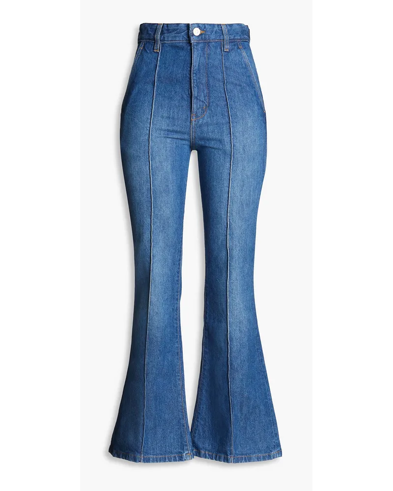 Victoria Beckham Hoch sitzende Schlagjeans Blau