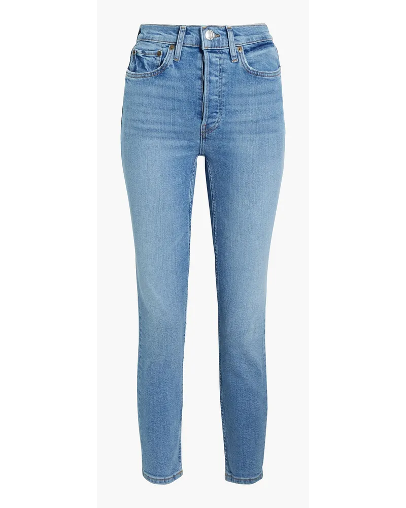 RE/DONE 90s Ankle Crop hoch sitzende Skinny Jeans Blau