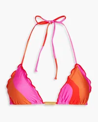 ViX Ripple gestreiftes Triangel-Bikini-Oberteil Orange