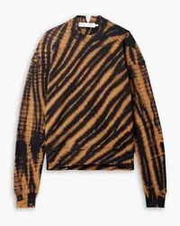 Proenza Schouler Blake Sweatshirt aus Baumwollfrottee mit Batikmuster Braun