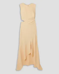 Stella McCartney Asymmetrische Robe aus Stretch-Crêpe mit Cut-out Weiß