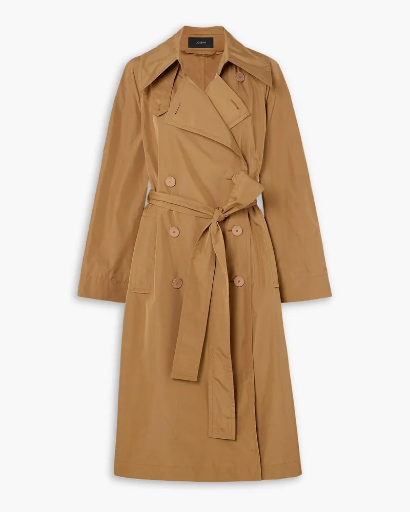 Joseph Rainwear Chatsworth doppelreihiger Trenchcoat aus Shell mit Bindegürtel Braun