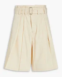 Jil Sander Shorts aus Twill aus einer Baumwollmischung mit Gürtel und Falten Neutral