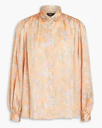 Maje Printed satin shirt Orange