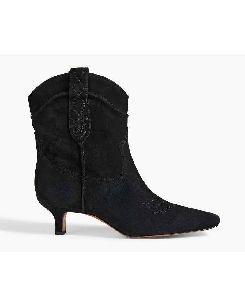 Sam Edelman Taryn Cowboy Boots aus Veloursleder Schwarz