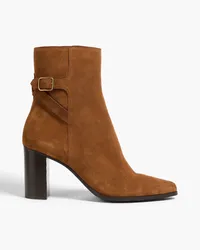 Claudie Pierlot Ankle Boots aus Veloursleder mit Schnalle Braun