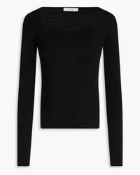 LVIR Pullover aus gerippter Wolle mit Cut-outs Schwarz