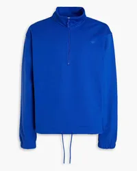 adidas Sweatshirt aus Fleece aus einer Baumwollmischung mit halblangem Reißverschluss Blau