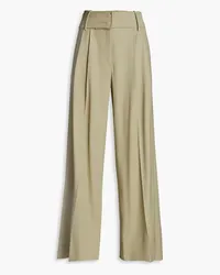 Proenza Schouler Hose mit weitem Bein aus Twill aus Stretch-Wolle Grün