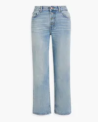 Ganni Hoch sitzende Jeans mit geradem Bein Blau