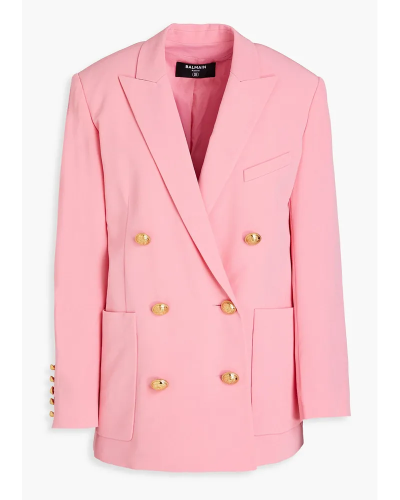 Balmain Doppelreihiger Blazer aus Crêpe Pink