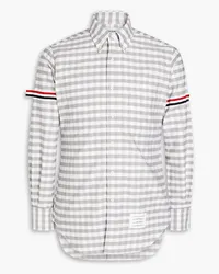 Thom Browne Gestreiftes Hemd aus Baumwolle mit Gingham-Karo Grau