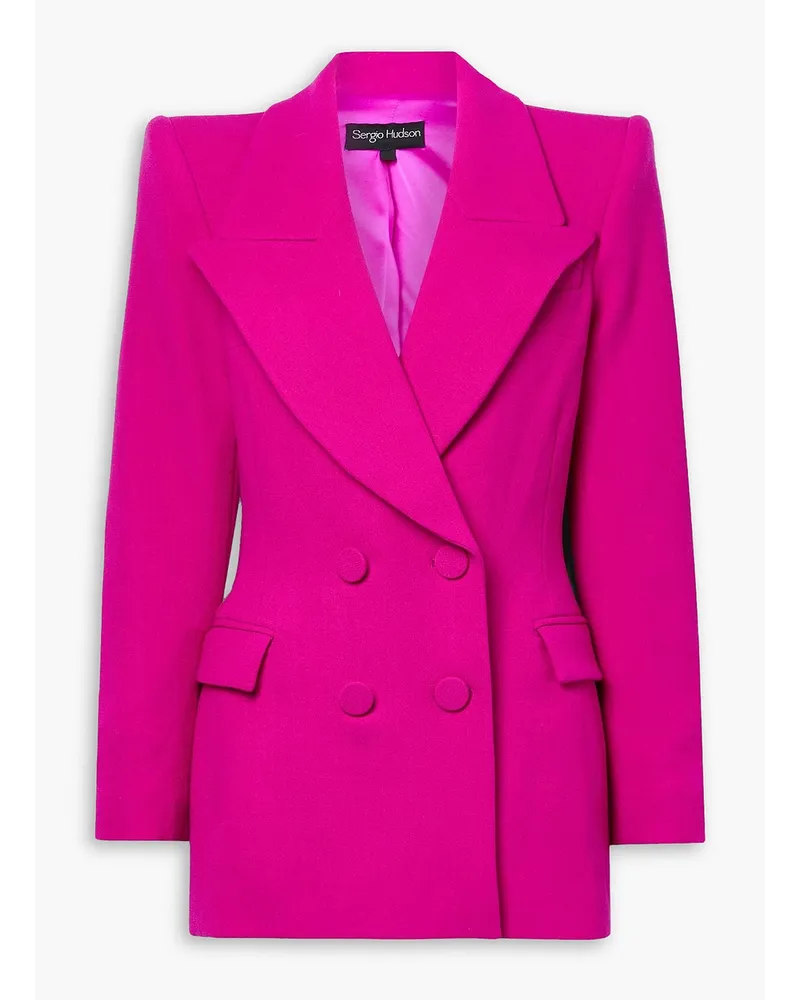 Sergio Hudson Doppelreihiger Blazer aus Wolle Pink