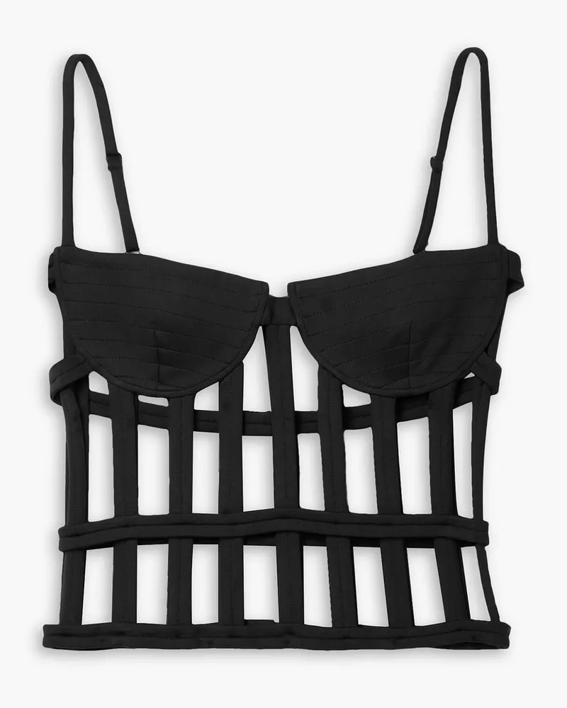 Monse Bustier aus Scuba mit Cut-outs Schwarz