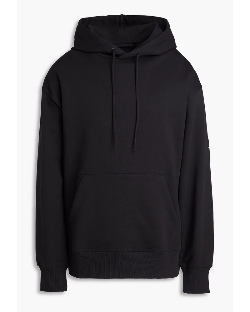 Y-3 Hoodie aus Baumwollfrottee mit Tunnelzug Schwarz