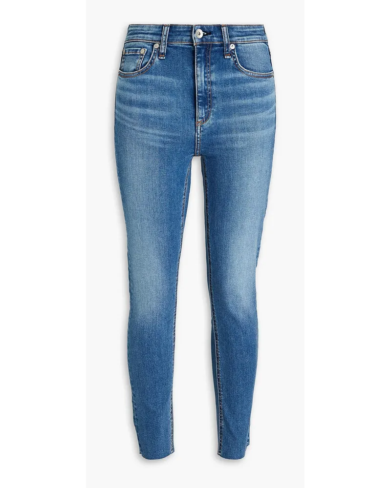 Rag & Bone Nina hoch sitzende Cropped Skinny Jeans Blau