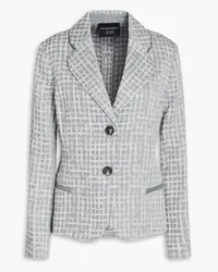 Emporio Armani Karierter Blazer aus Jacquard Grau