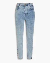 Frame Denim Hoch sitzende Cropped Skinny Jeans Blau