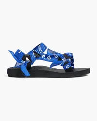 Arizona Love Trekky Sandalen aus Canvas mit Gaze-Besatz und Print Blau