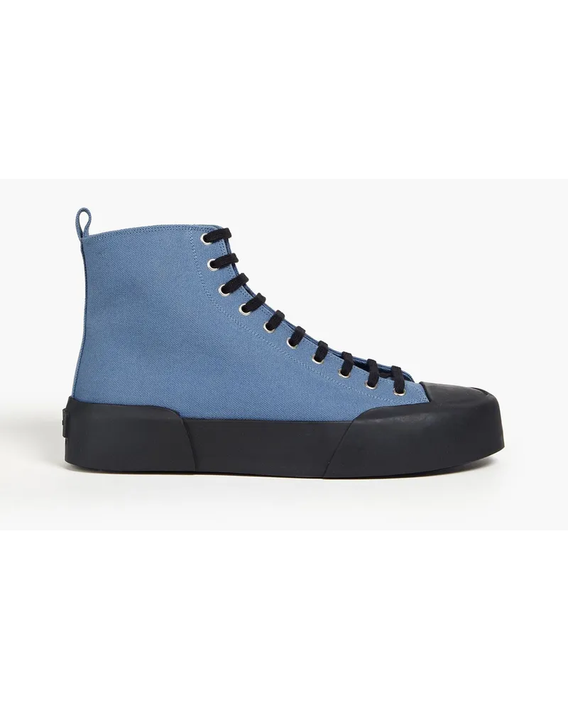 Jil Sander High-Top-Sneakers aus Canvas Blau