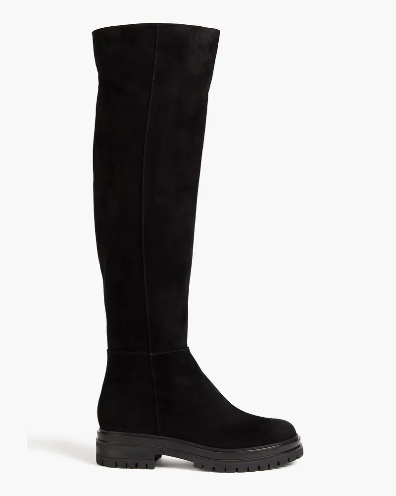 Gianvito Rossi Quinn Overknees aus Veloursleder Schwarz